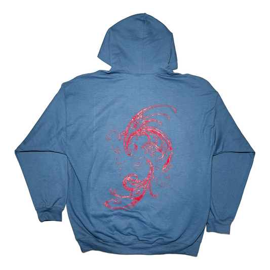 Weirdo Hoodie - Indigo/Red (1 of 1 Sample)