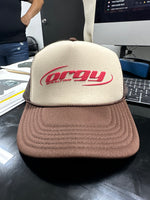 Orgy Puff Print Trucker Hat - Brown/Red