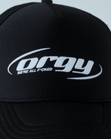 Orgy Puff Print Trucker Hat - Black
